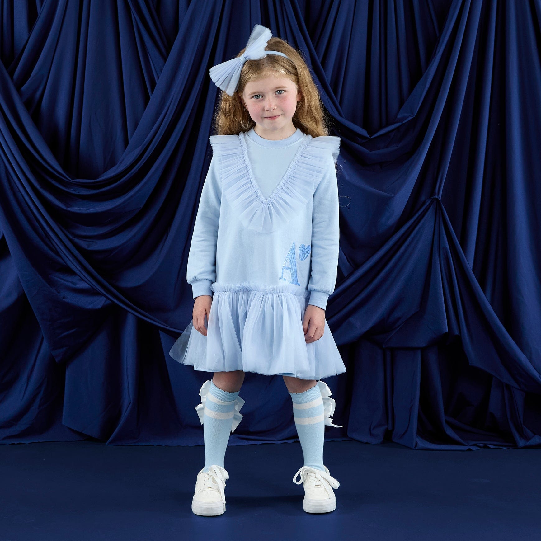 A DEE - Twilight Twirls Lacey Sweat Tulle Dress - Powder Blue