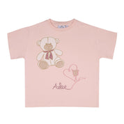 A DEE - Abstract Teddy Saz Baggy Tee Teddy Legging Set - Baby Pink