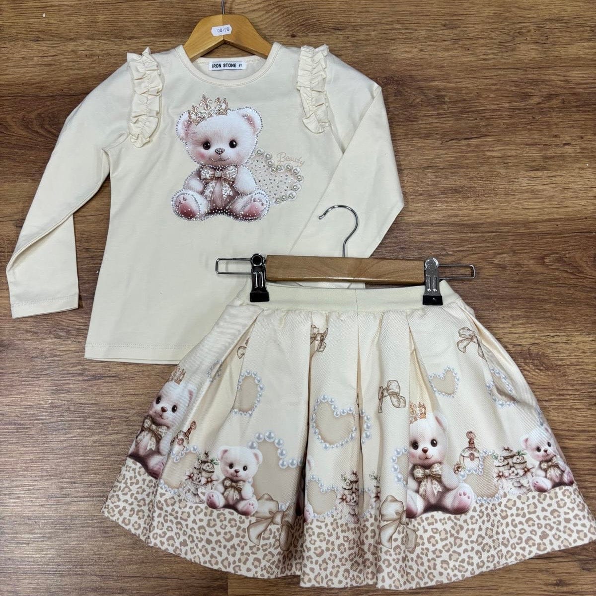 IS - Teddy Skirt Set - Cream