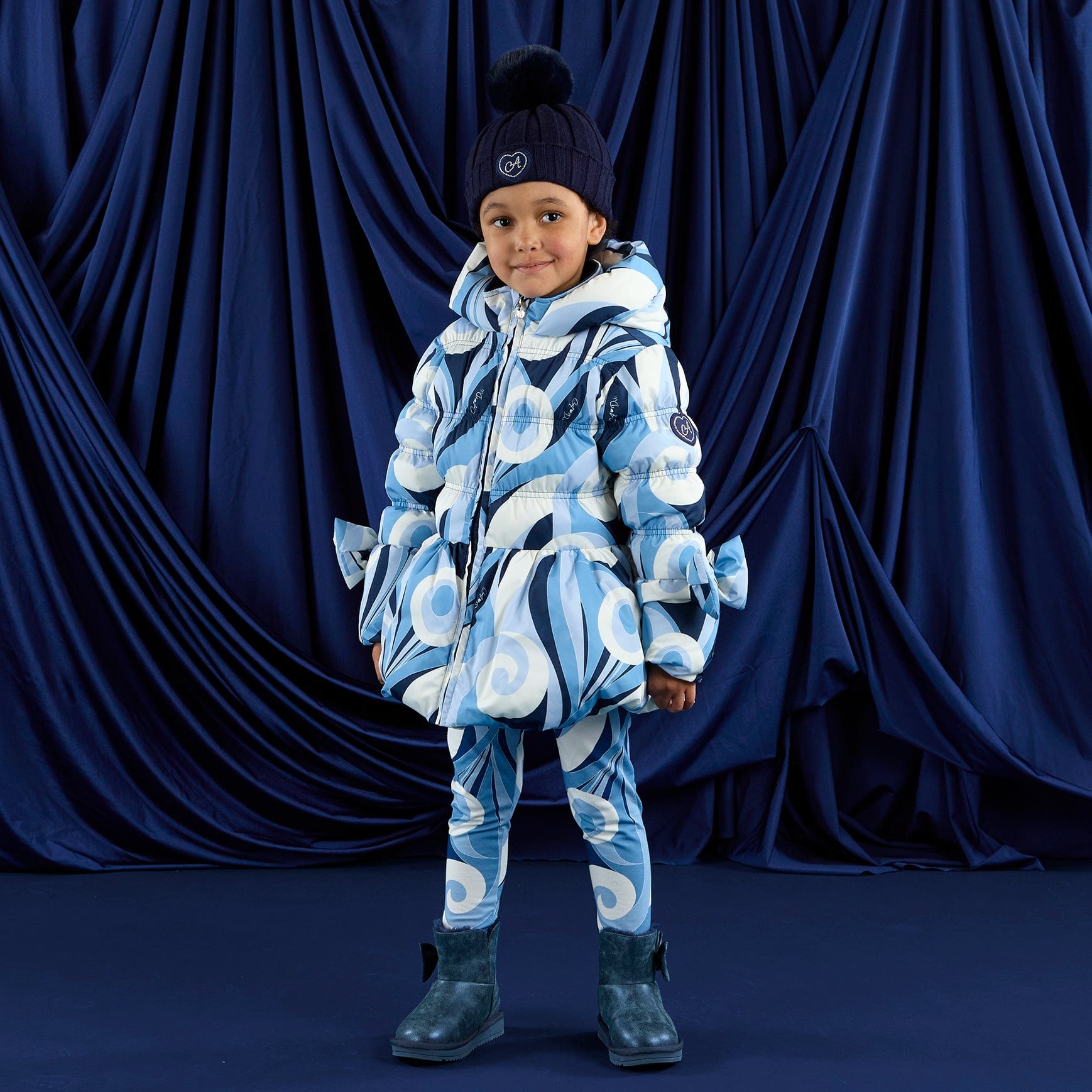A DEE - Twilight Twirls Nylah Swirl Print Bow Jacket - Powder Blue