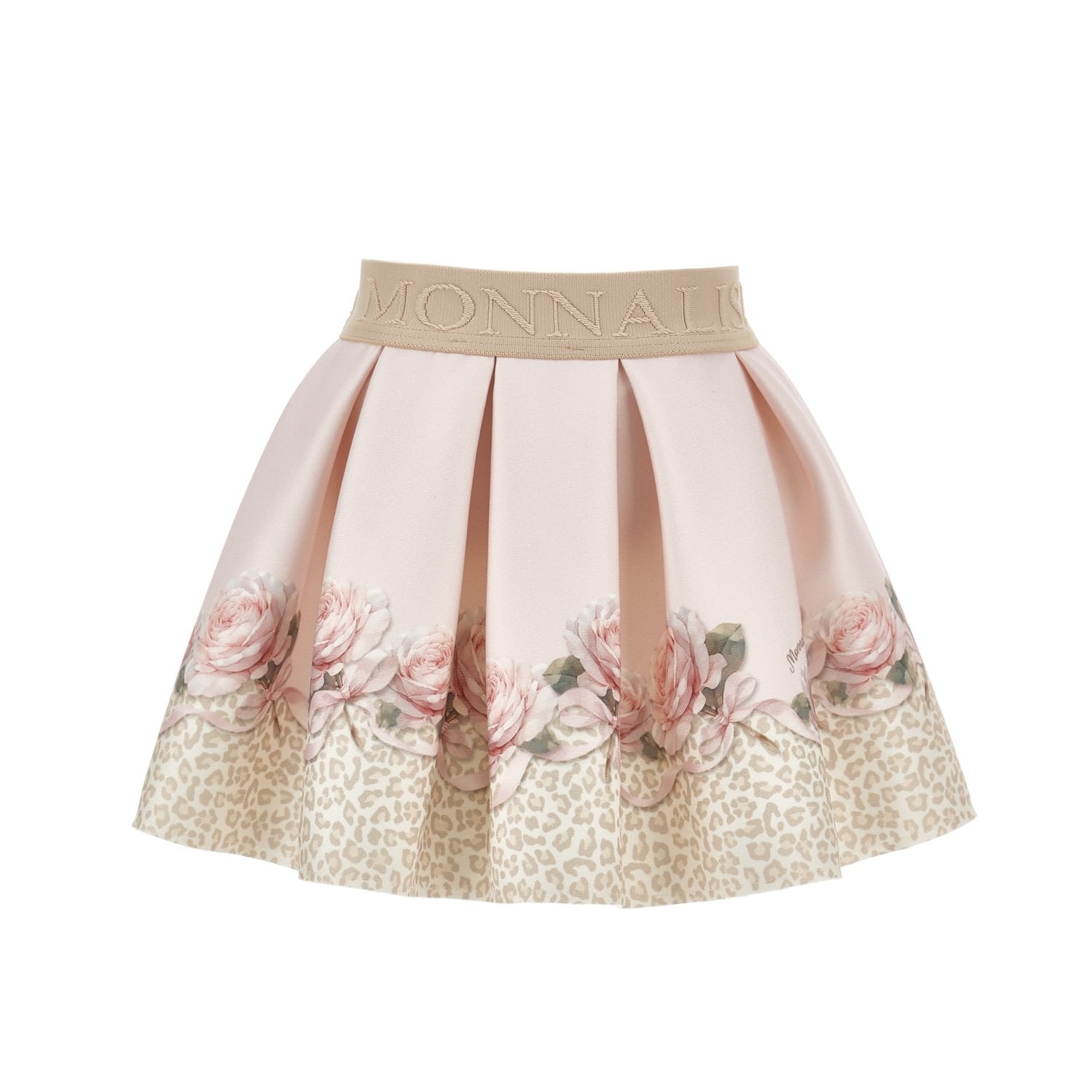MONNALISA - Rose Leopard Top &  Skirt Set - Pink