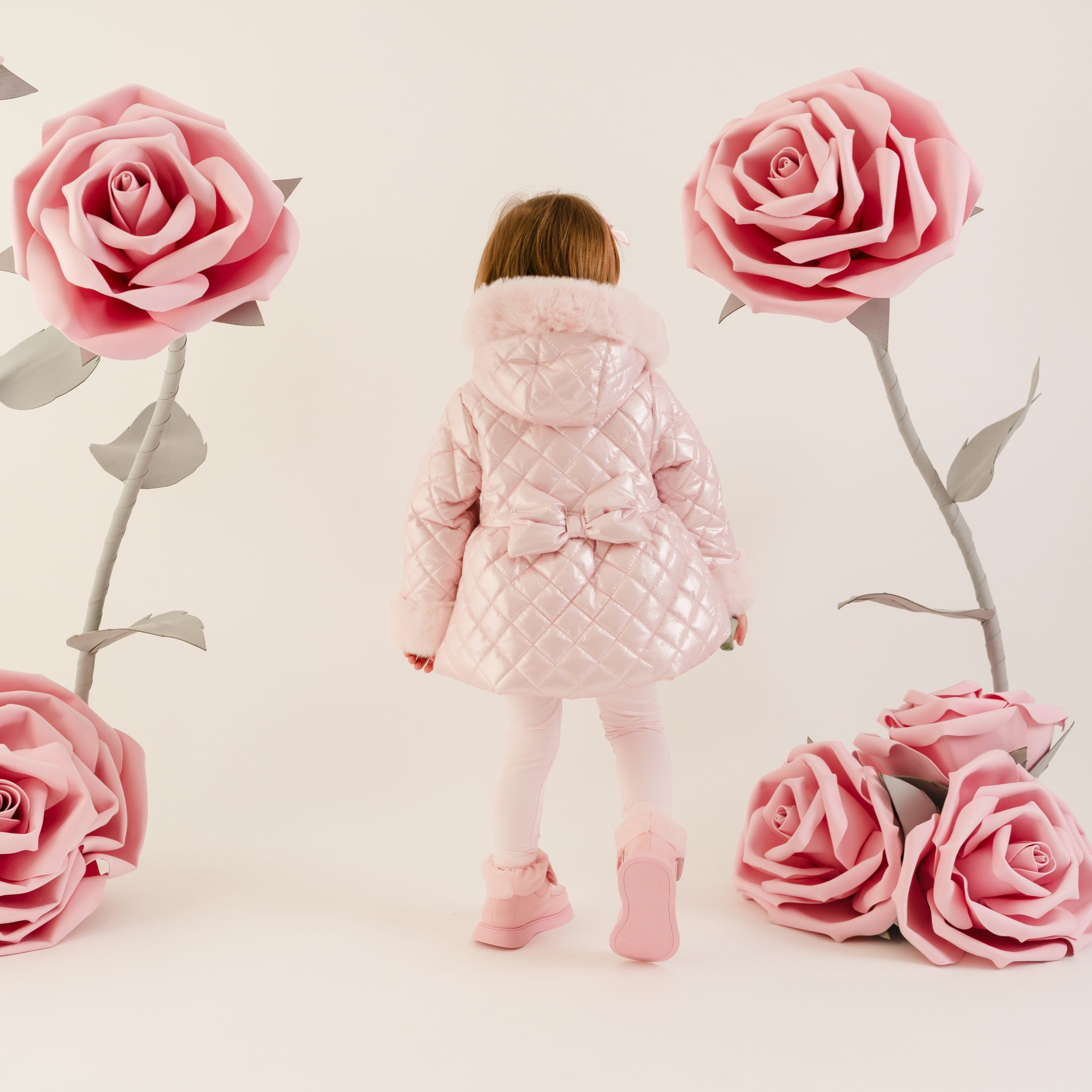 LITTLE A - Little Bloom Dolly Quilted Jacket - Pale Pink