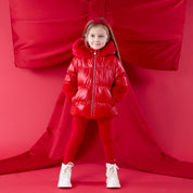 A DEE - Christmas Capsule Avery Short Fur Trim Jacket - Red