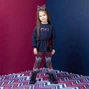 A DEE - Chevron Charm Celine Sweatshirt Legging Set - Navy