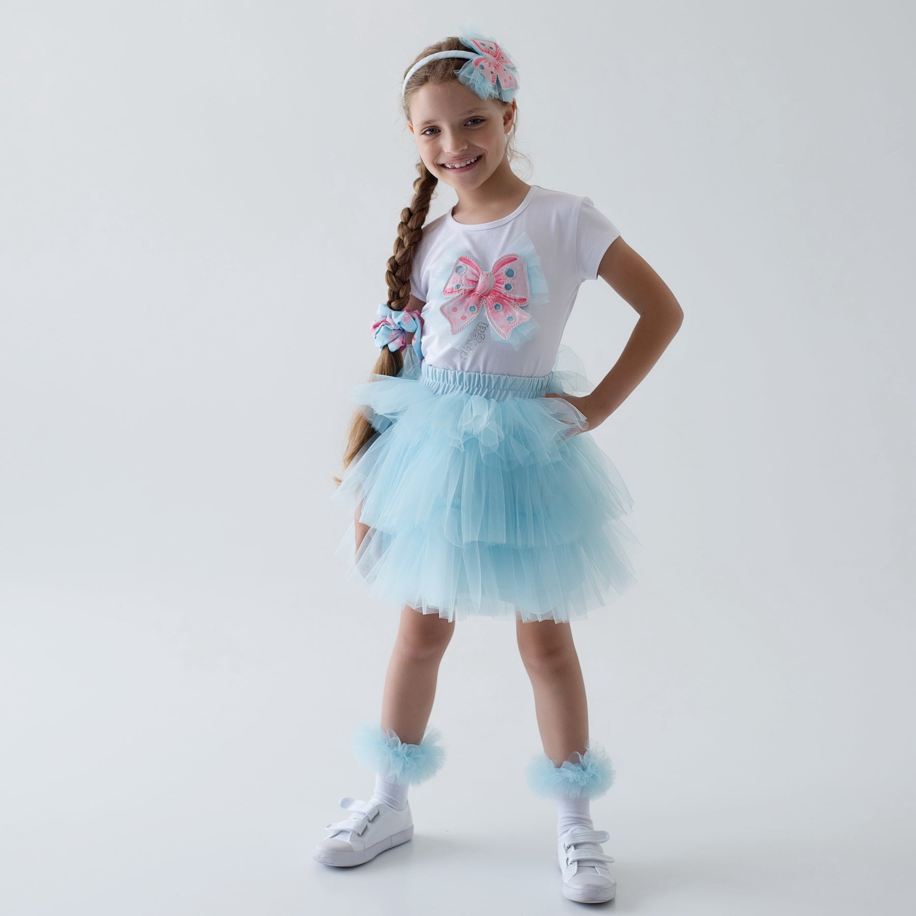 Daga - Magic Bows Tutu Skirt Set - Turquoise