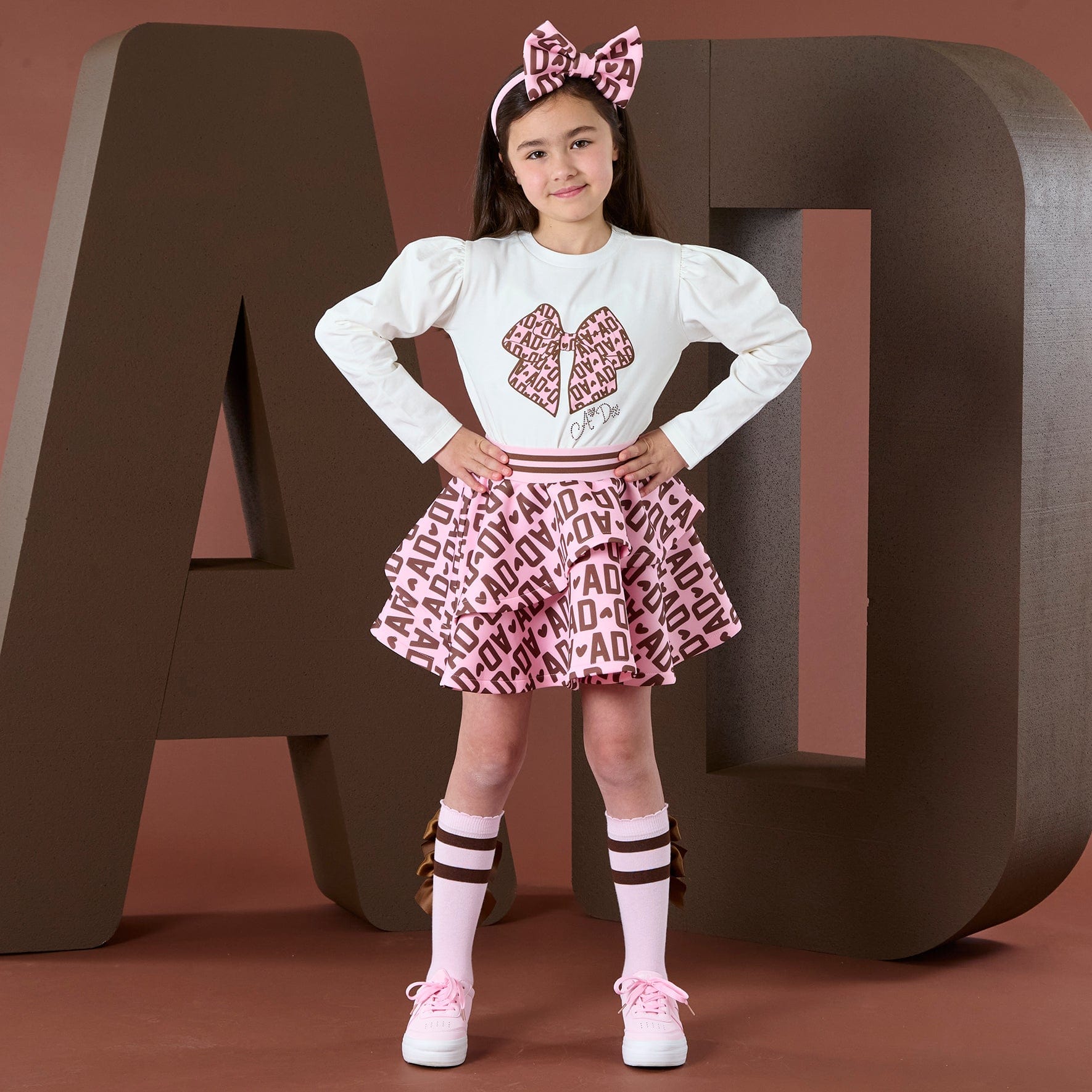 A DEE - Initial Icon Milan Initial Print Skirt Set - Snow Fairy