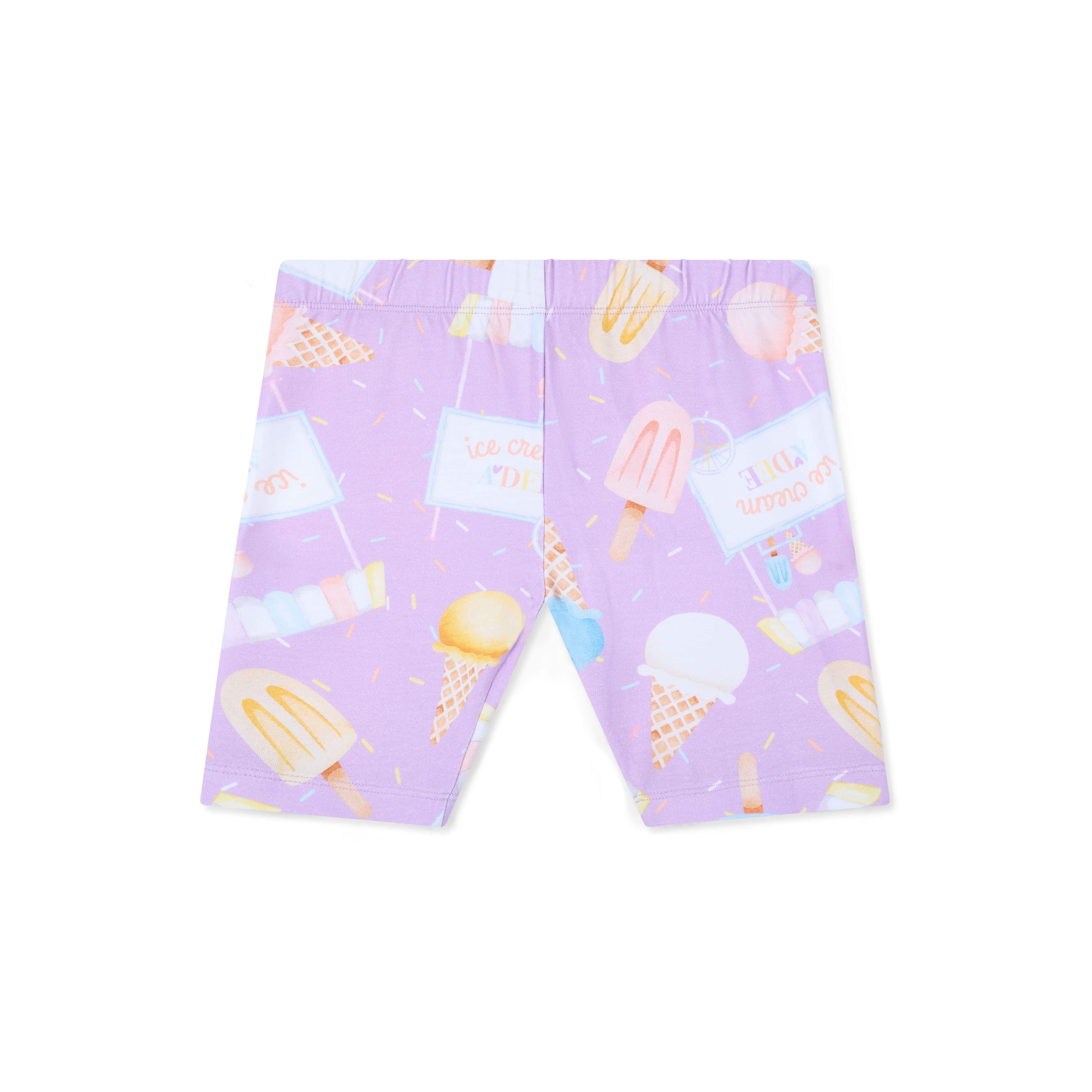 A DEE - Sophia Pastel Parlour Ice Cream Print Cycling Short Set  - Lilac