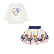 MONNALISA - Teddy Skirt Set - Cream