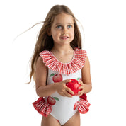 MEIA PATA -  Apples Print Salerno Swimsuit - Red