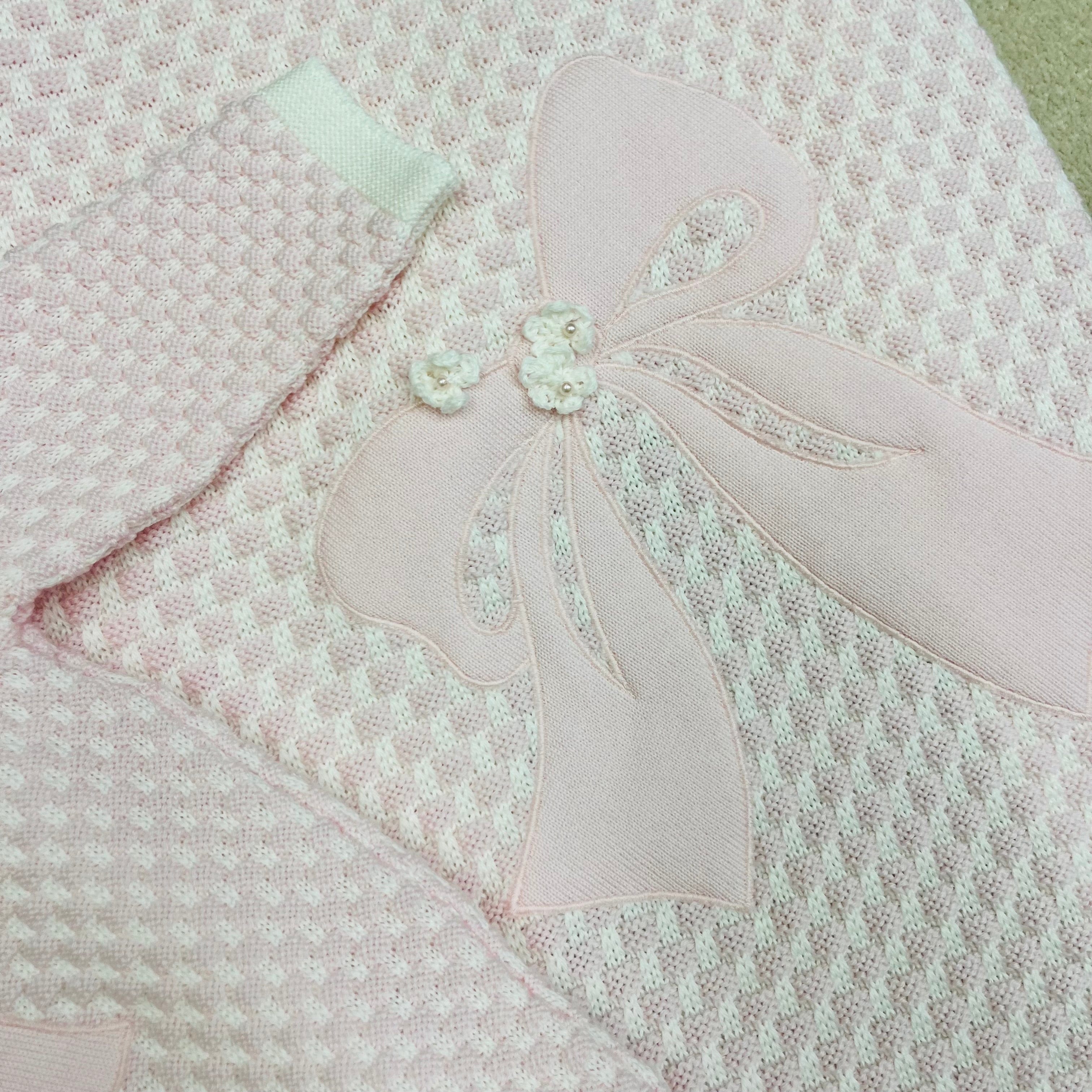 BIMBALO - Knitted  Blanket & Romper - Pink