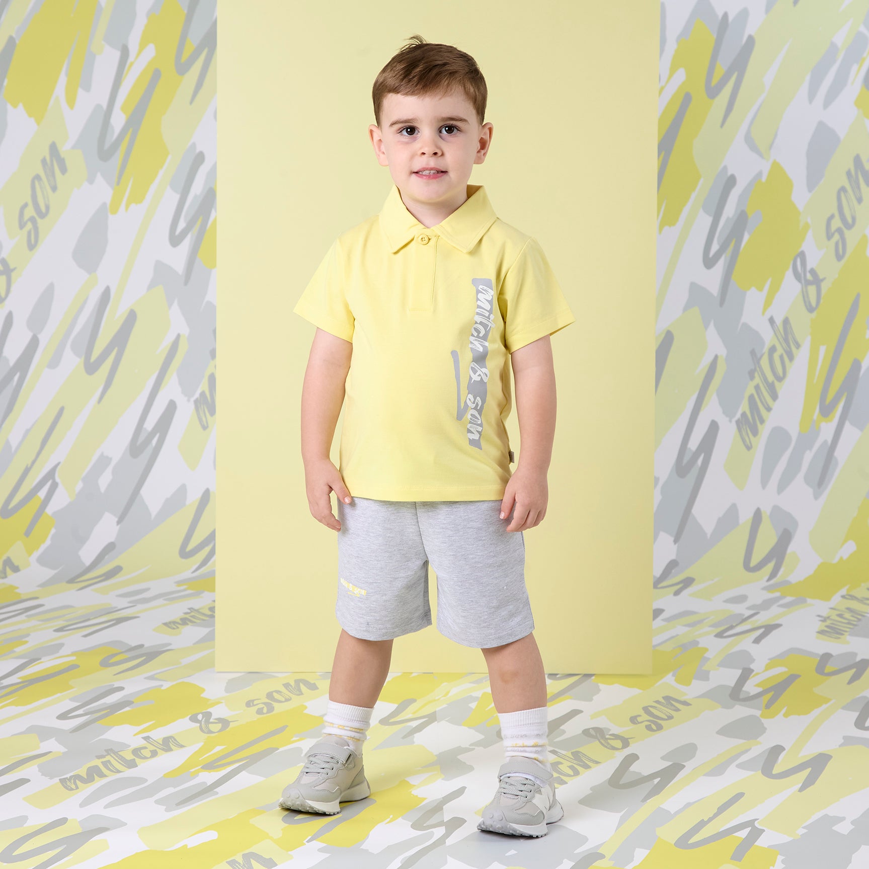 MITCH & SON - Gael Lemon Doodles Polo Short Set - Lemon Glo