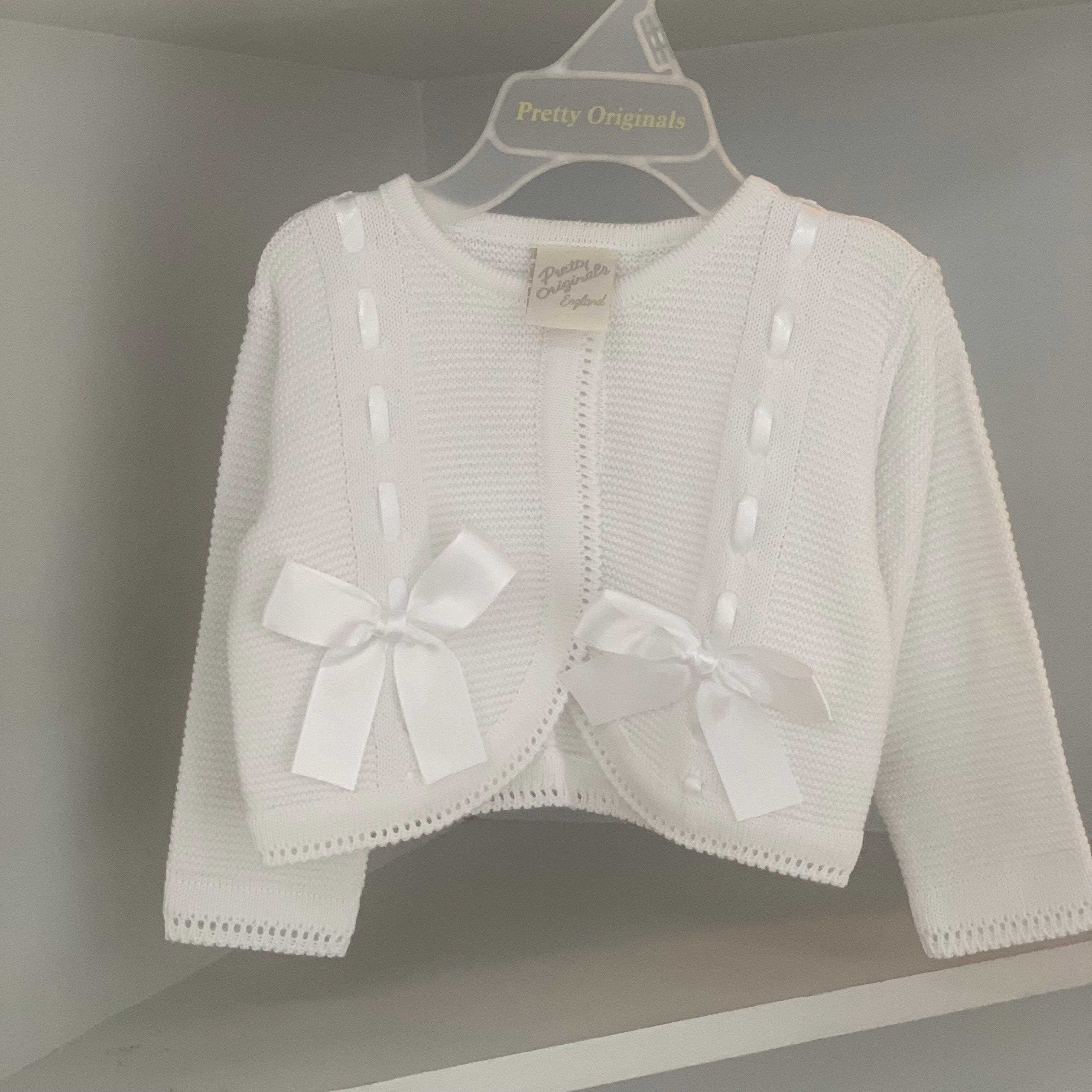 PRETTY ORIGINALS - Bow Cardigan  - White