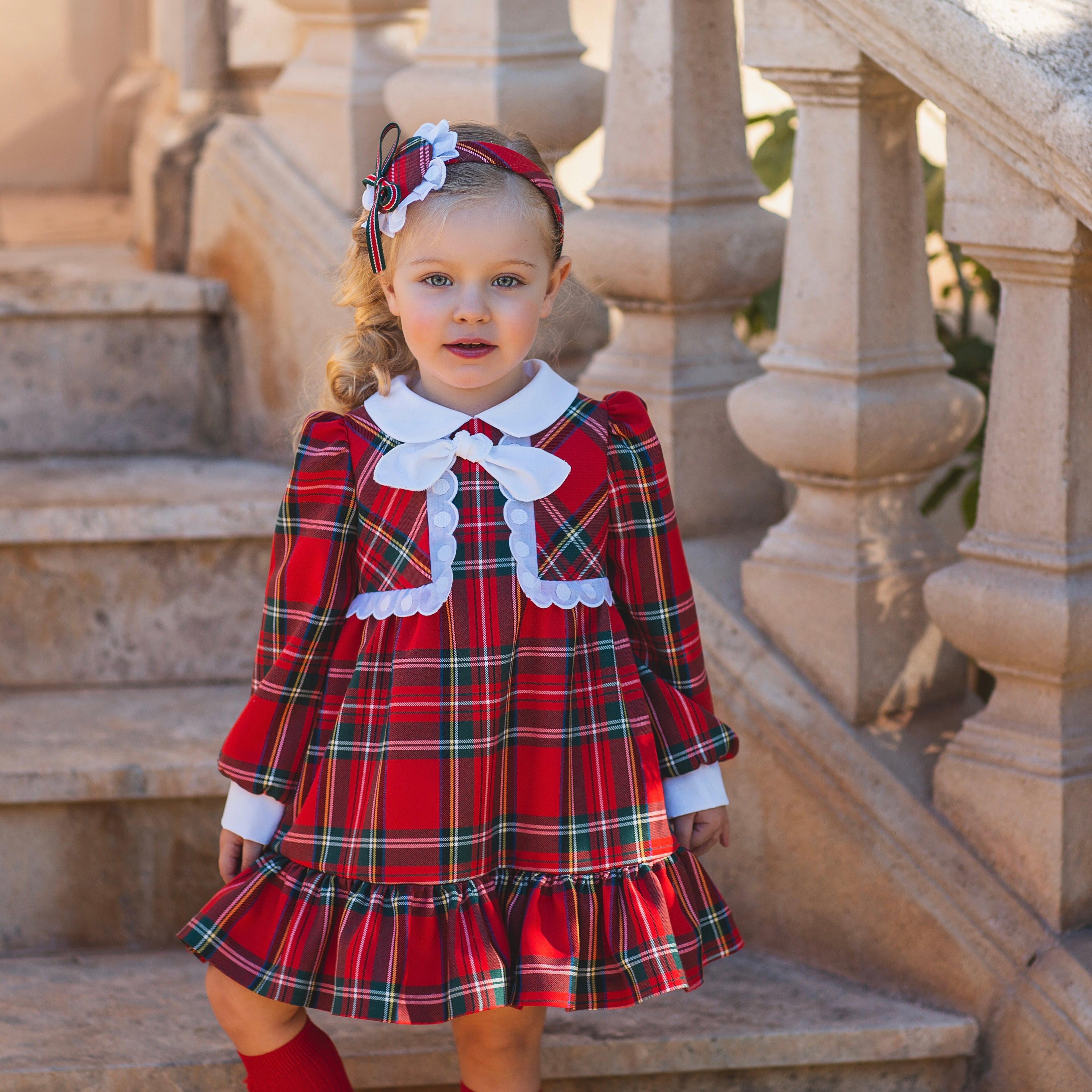 MERAKI - Baby Dress Tartan - Red