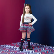 A DEE - Chevron Charm Clara Chevron Print Short Set - Snow White