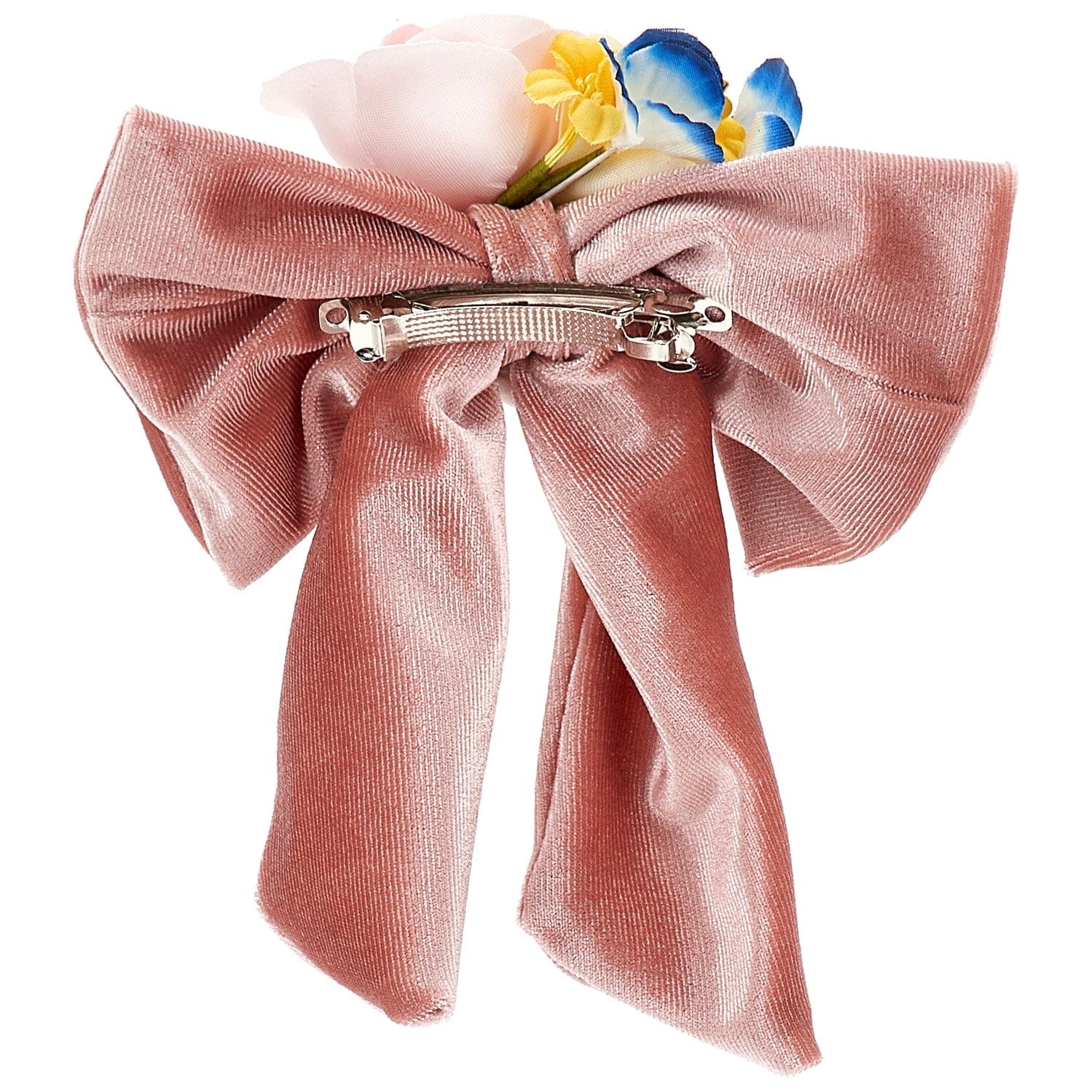 MONNALISA - Roses Velvet Bow Clip - Pink