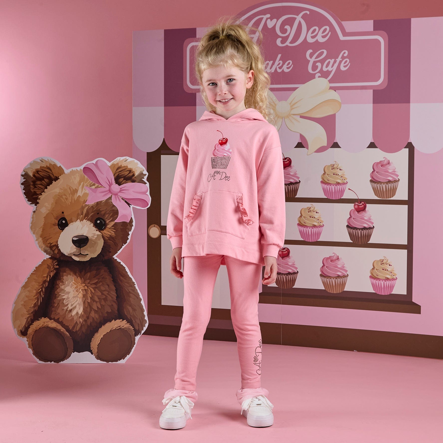 A DEE - Teddy Bear Bakery Molly Hoodie Legging Set - Rose Pink