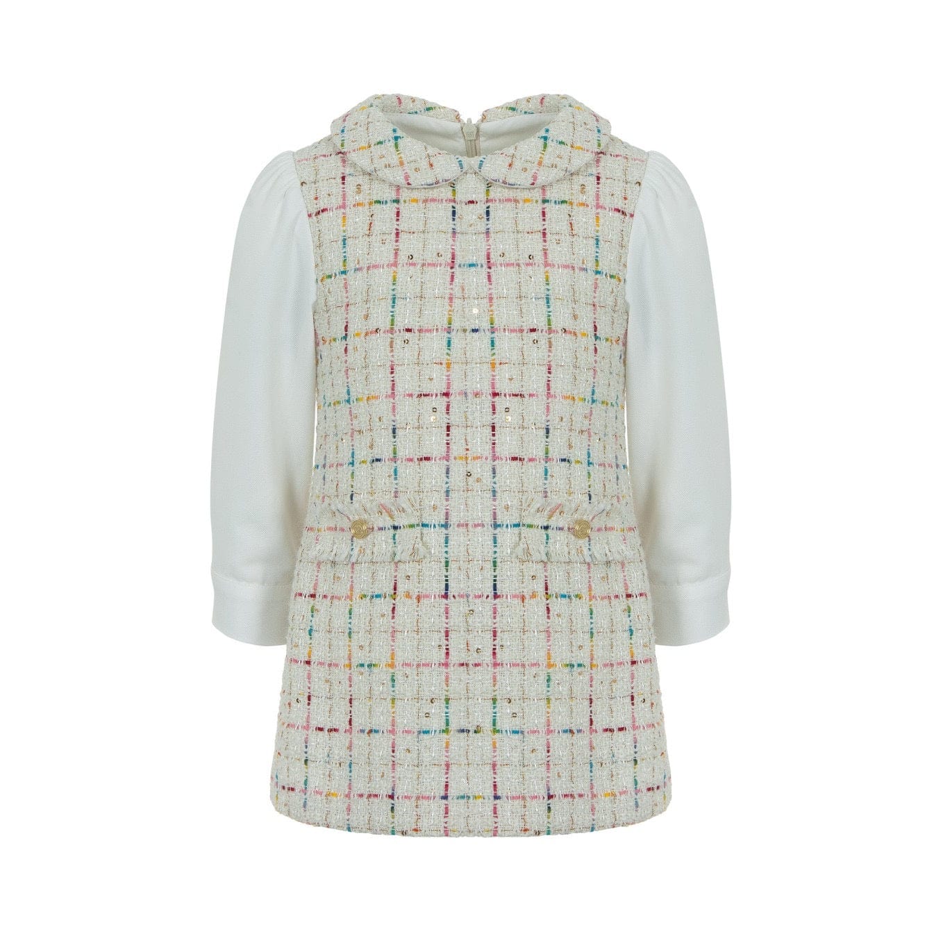 LAPIN HOUSE - Tweed Peter Pan Collar Dress - Cream