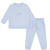 MITCH & SON - Addy Loopy Badge Crewneck Tracksuit - Pale Blue