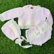 Nini - Three Piece Jam Pant Knit Set  - Pink