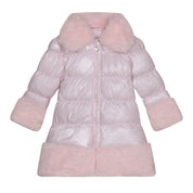 A DEE - Abstract Teddy Sarah Faux Fur Trim Jacket - Baby Pink