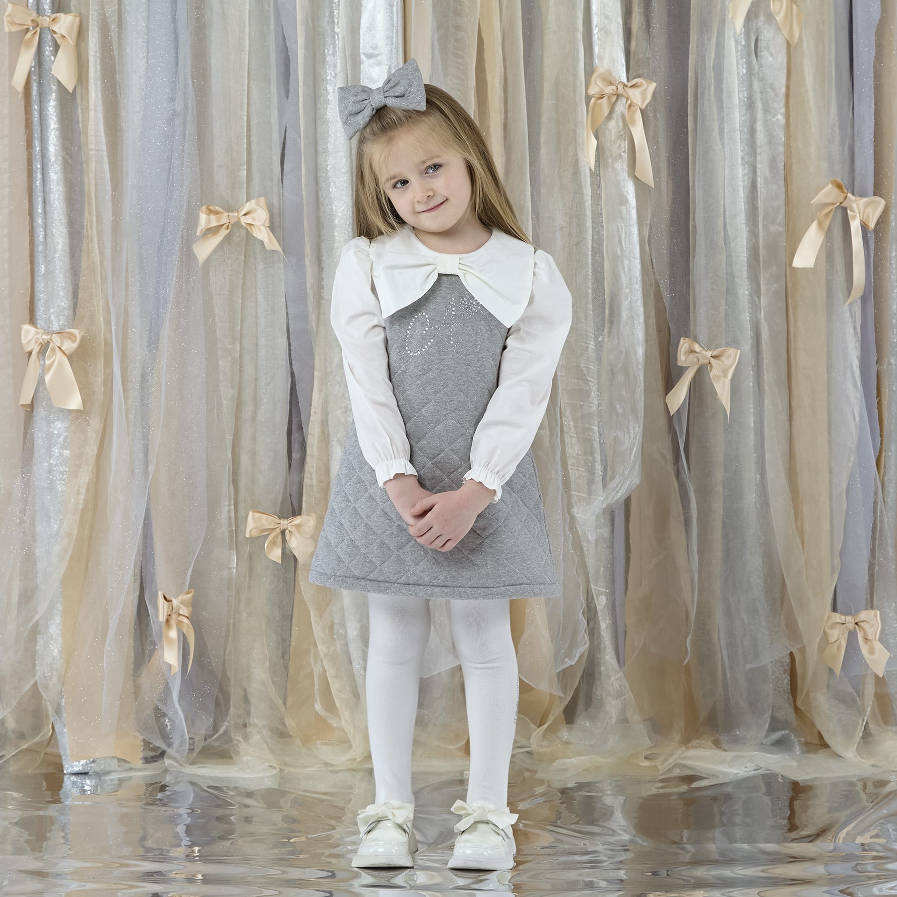A DEE - Eau De A Dee Bambi Quilted Sweat Dress - Grey Marl