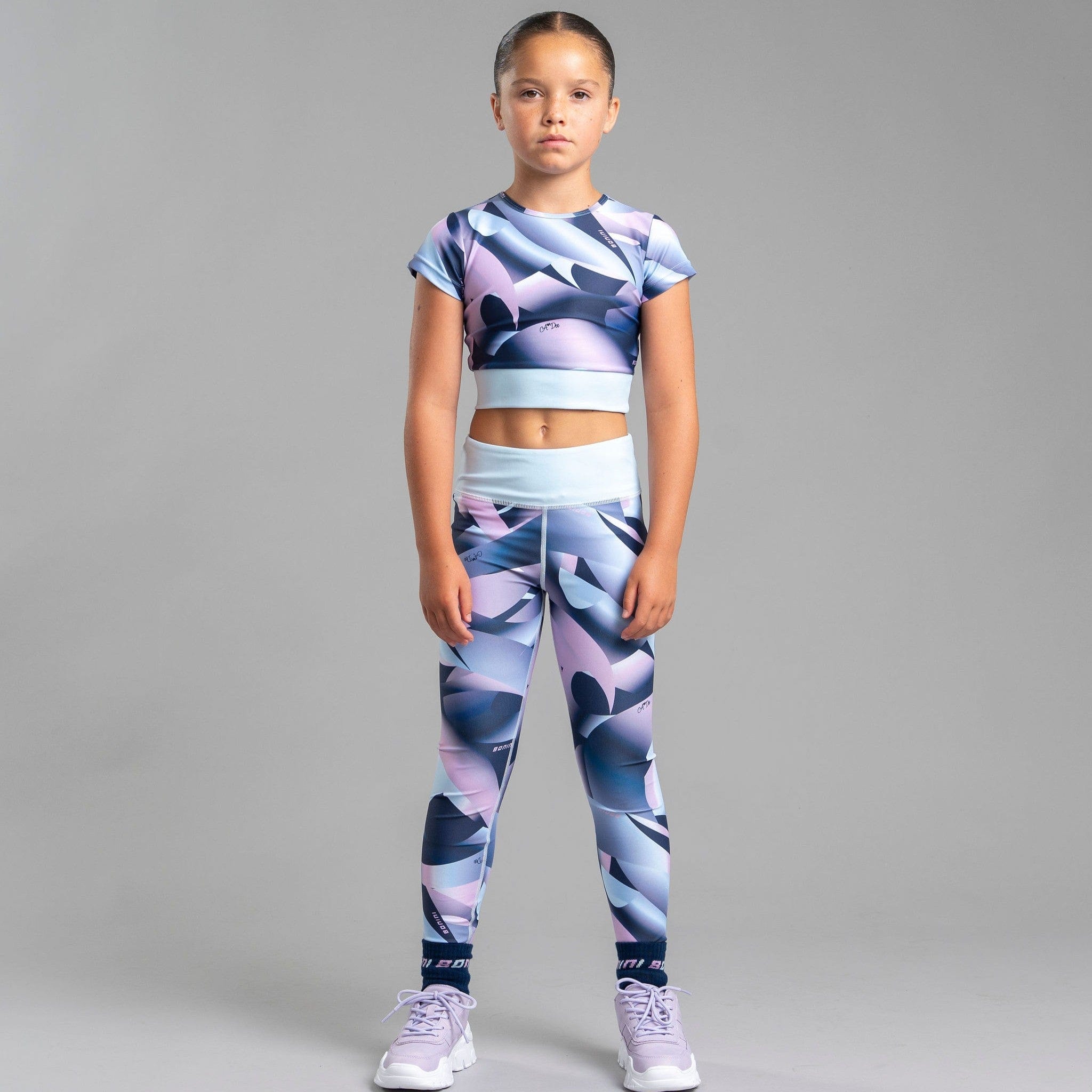 BONINI BY A DEE - Printed Sport Top & Legging Set Energy & Sprint - Sky Blue