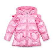 A DEE - Love Story Liliana Padded Jacket With Frill Heart Pockets - Peony Pink