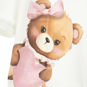 MONNALISA - Teddy Heart Babygrow  - Pink
