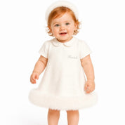 Bimbalo - Fur Peter Pan Collar Dress - Cream