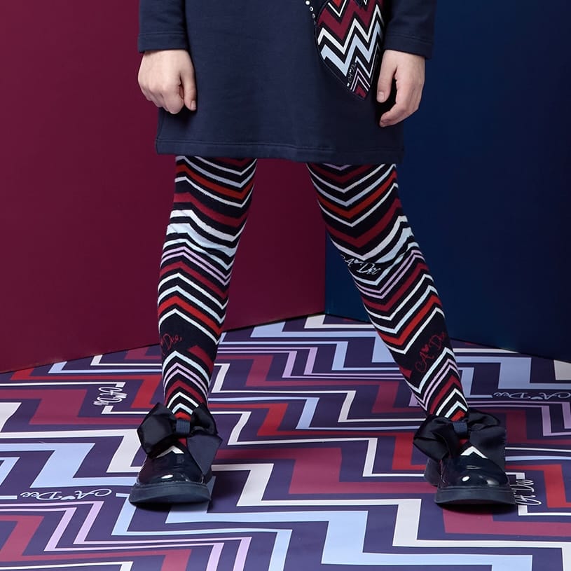 A Dee - Chevron Charm Ari Chevron Tights - Dark Navy