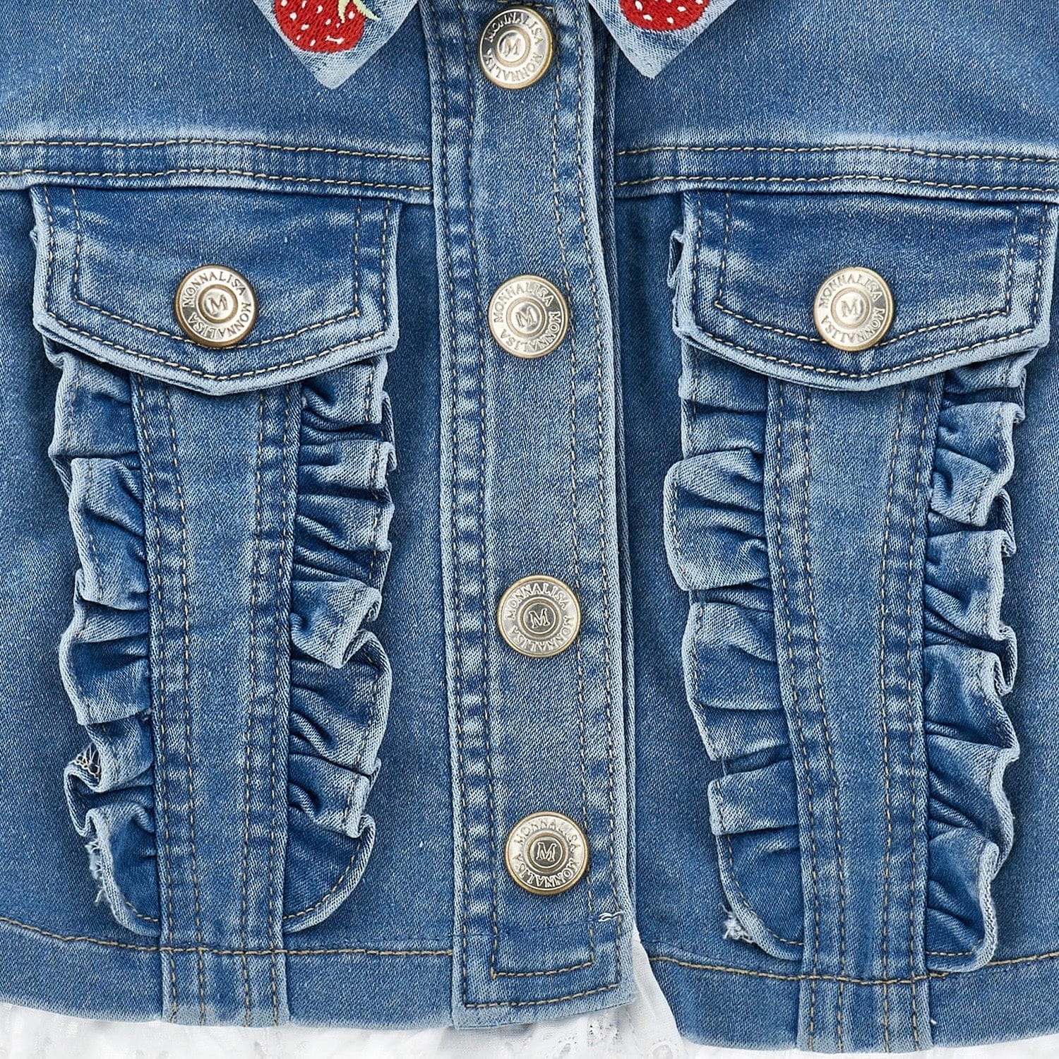 MONNALISA - Winnie The Pooh Bebe Denim Jacket- Blue