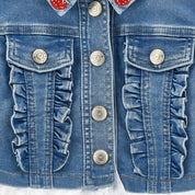 MONNALISA - Winnie The Pooh Bebe Denim Jacket- Blue