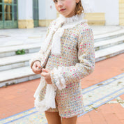 NAXOS - Tweed Multi Colour Four Piece Short Set - Cream