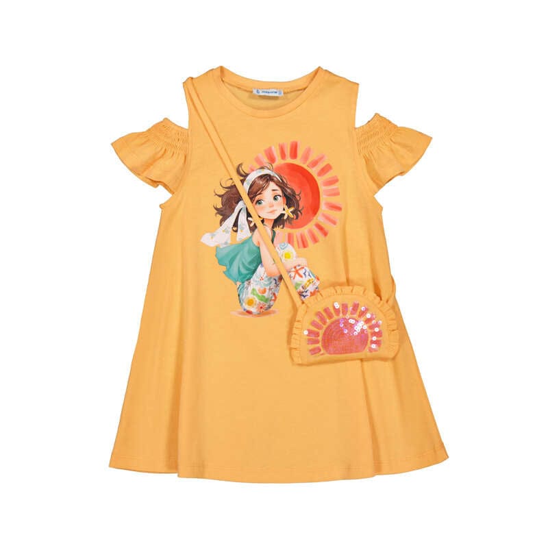 MAYORAL - Dress With Bag  - Pumpkin