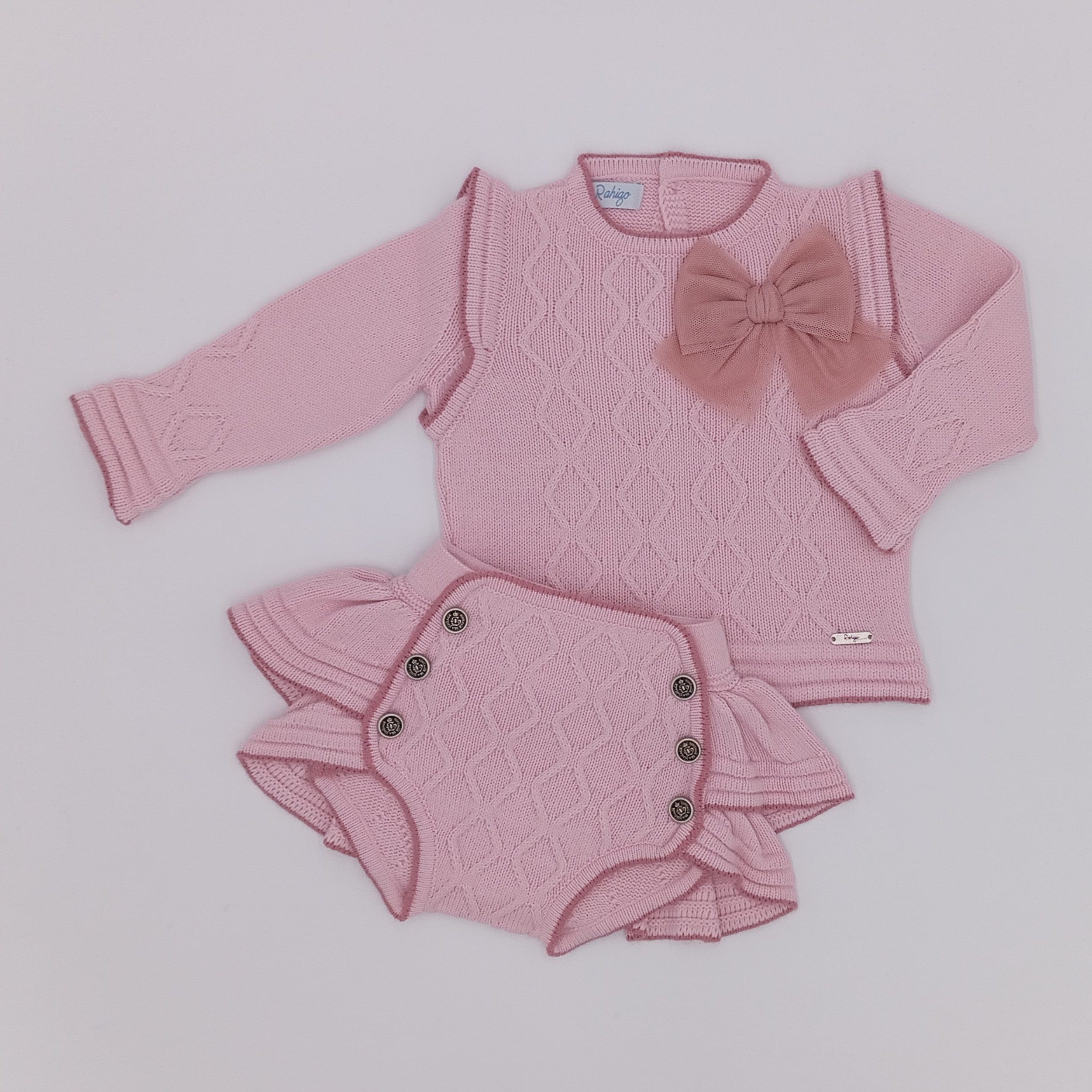 Rahigo - Two Piece Jam Pant Set With Pink Trim - Pink