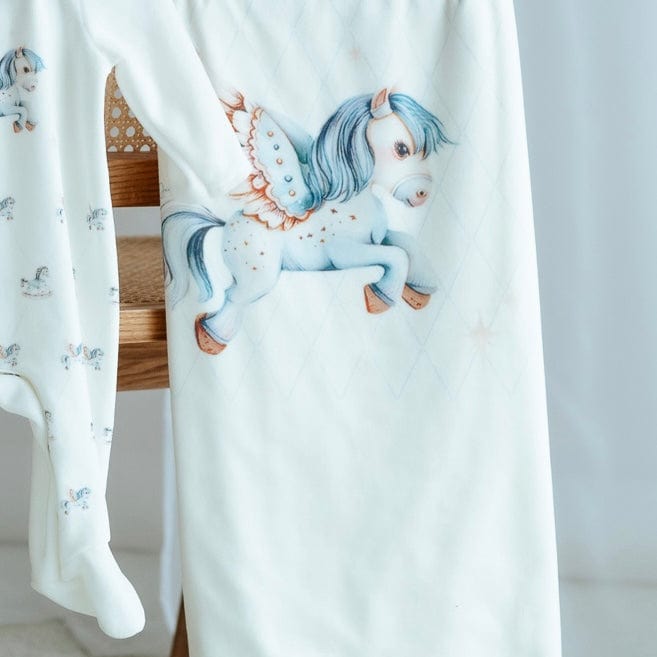 JAMIKS - Velour Cruz Unicorn Bib - Blue