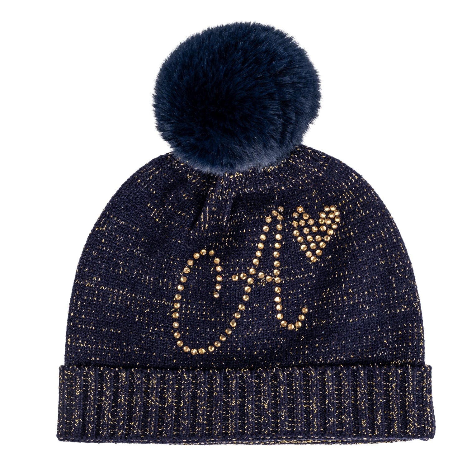 A DEE - From A Dee With Love Rani Knitted Pom Pom Hat - Dark Navy