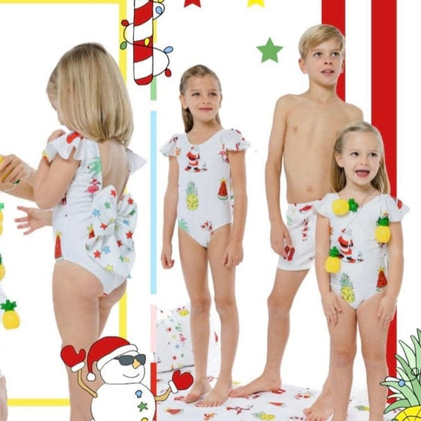 SAL & PIMENTA - Santa On Holiday Swimsuit - White