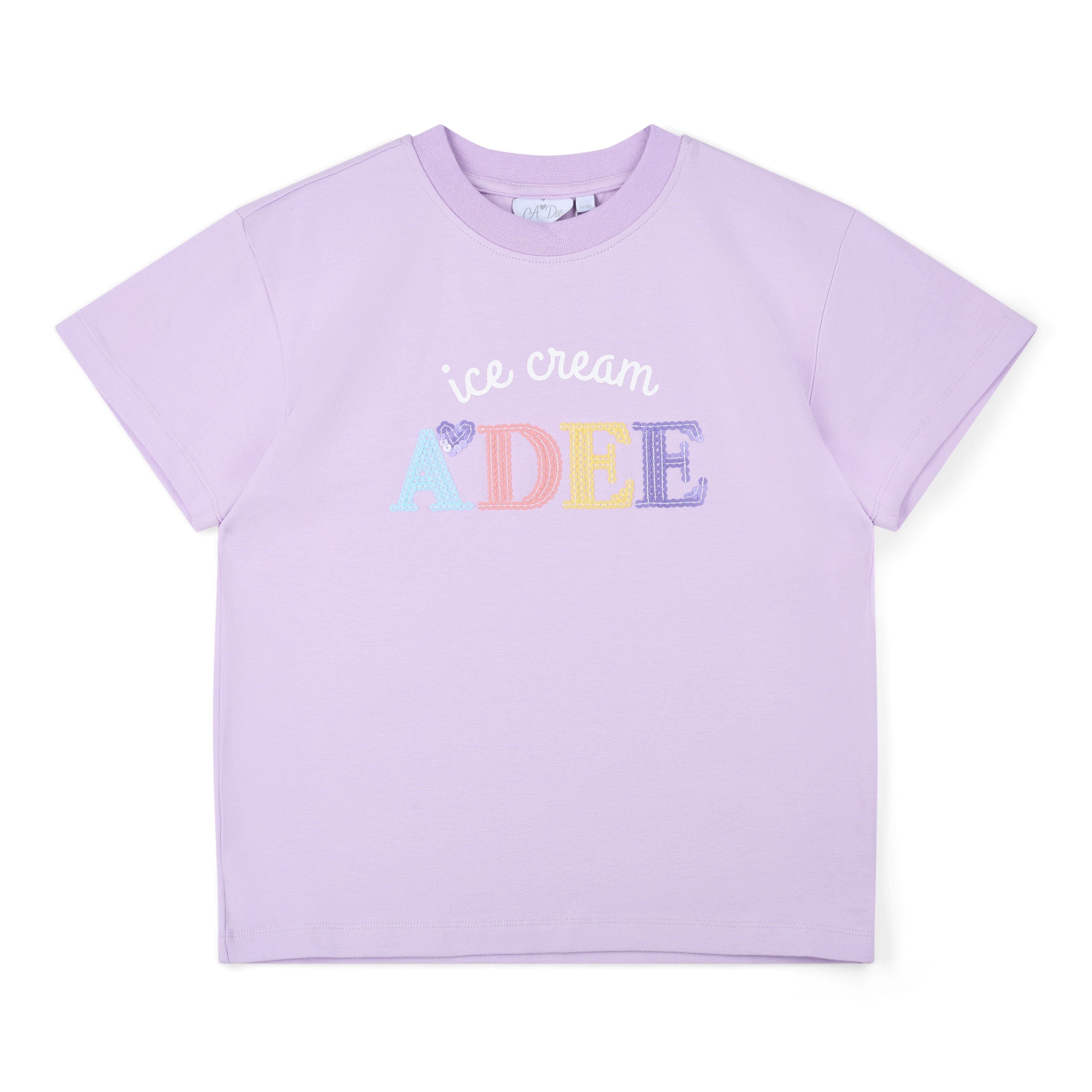 A DEE - Sophia Pastel Parlour Ice Cream Print Cycling Short Set  - Lilac