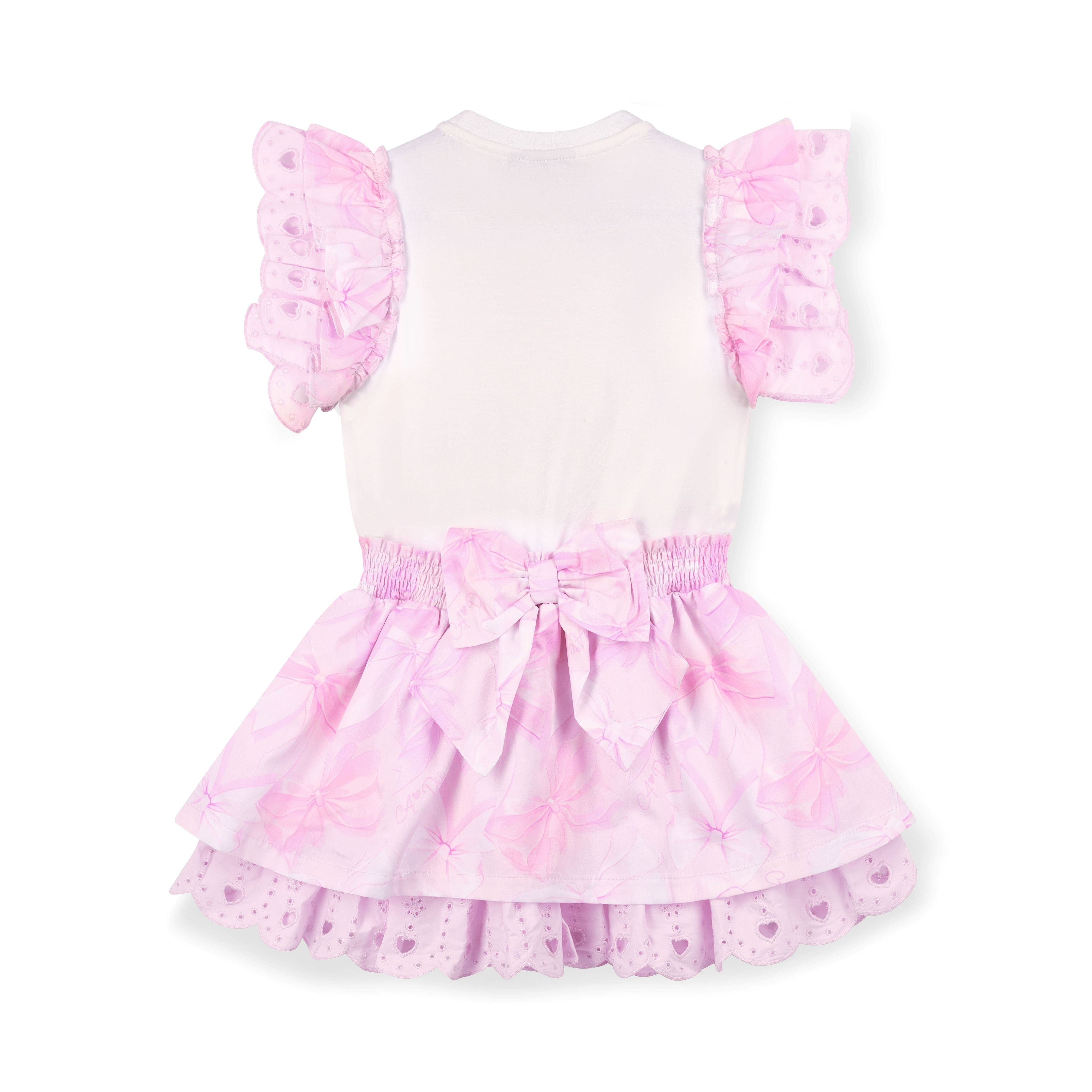 A DEE - Remi Bow-tique Chic Bow Print Mix Dress - White