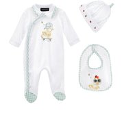 MONNALISA - Duck Four Piece Layette Set  - White