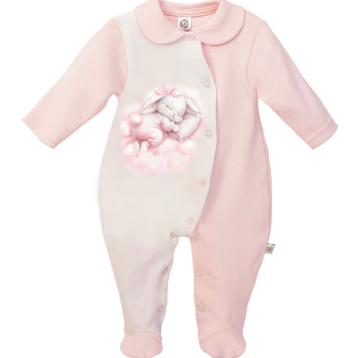 FIRST BABY - Bunny Babygrow - Pink