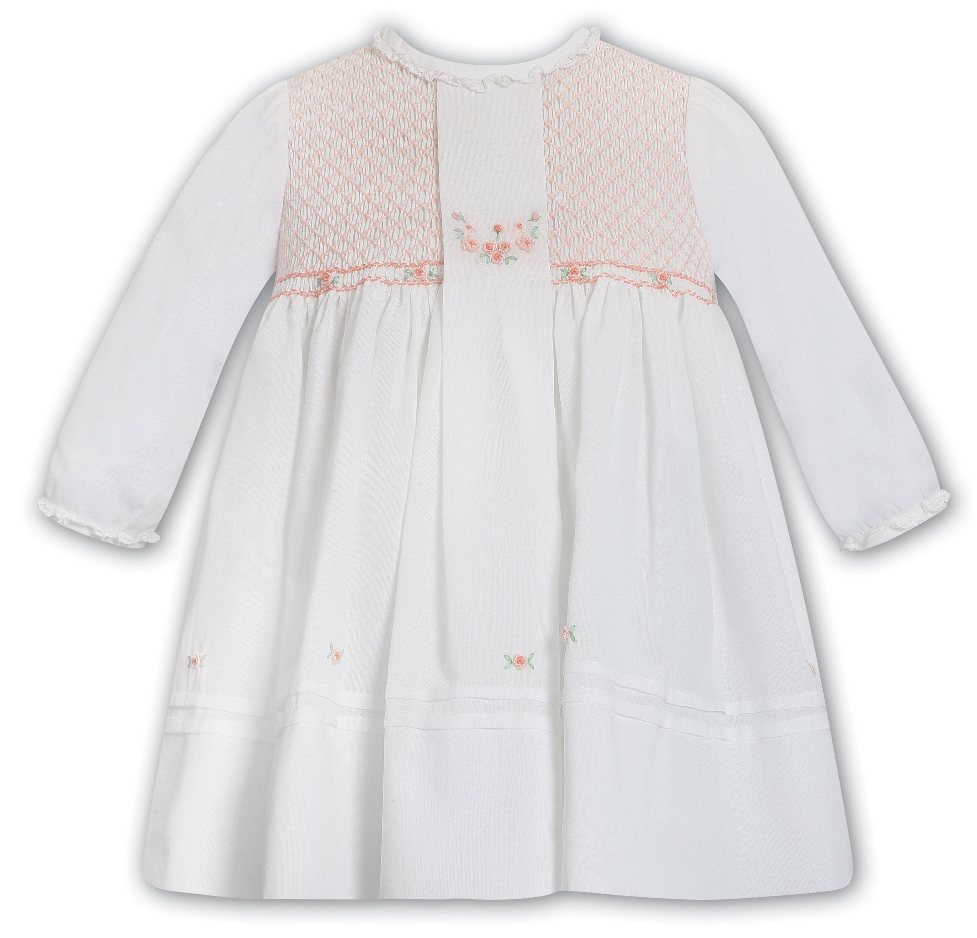 SARAH LOUISE -  Smocked  Dress - Peach
