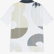 BOSS -  Pique Polo Shirt With Abstract Logo- White