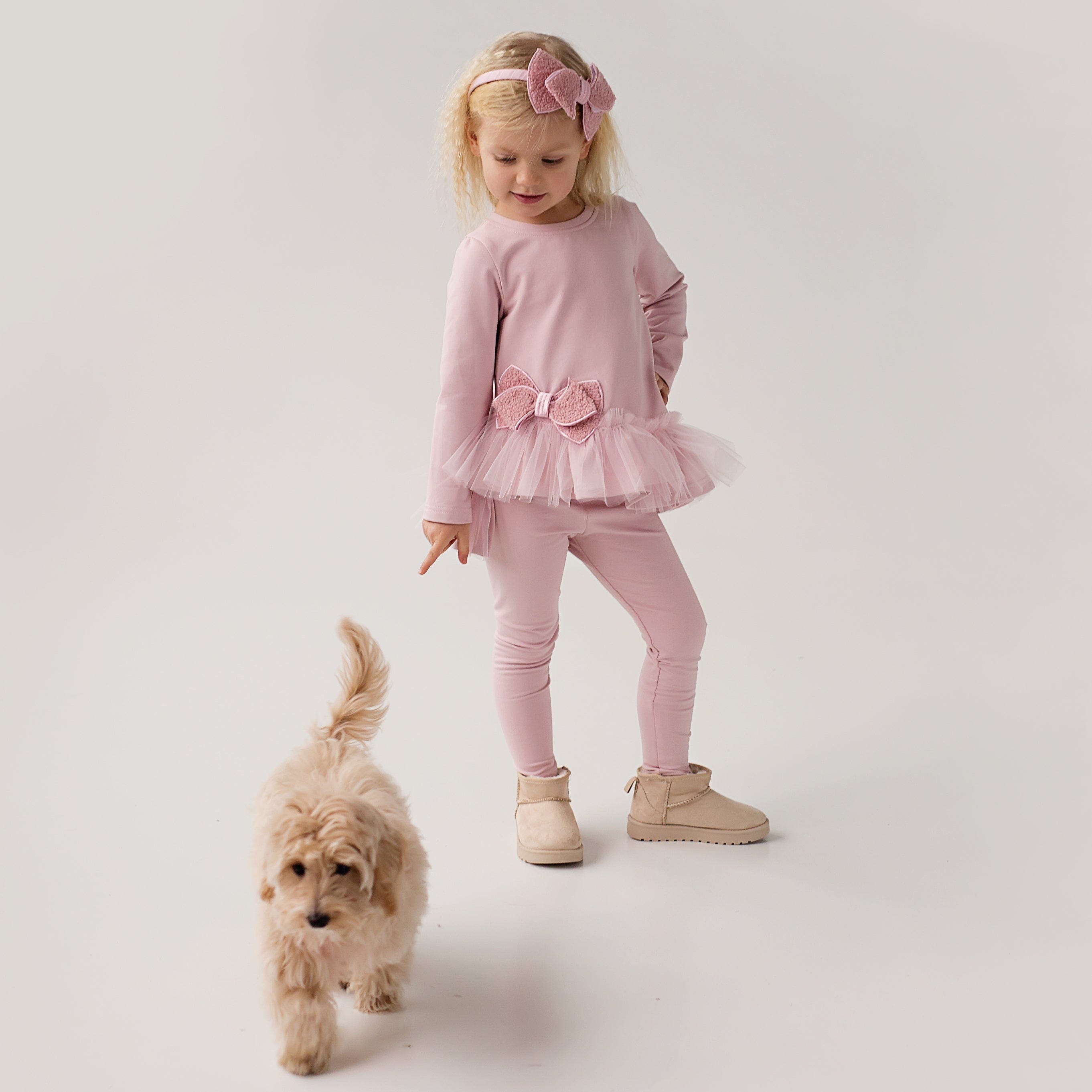 Daga - Fluffy Chic Legging Set - Pink