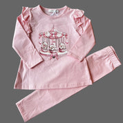 IS - Teddy Bear Carousel Leggings Set - Pink