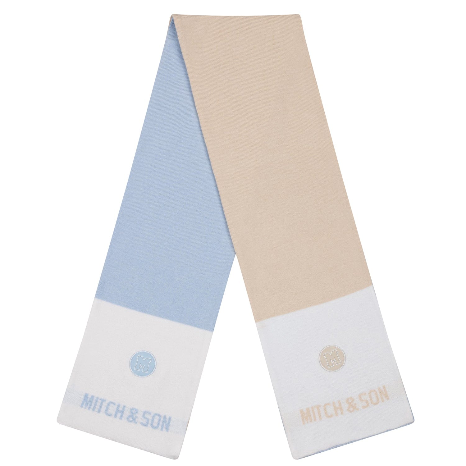 MITCH & SON - Axwell Knitted Reversible Scarf - Pale Blue