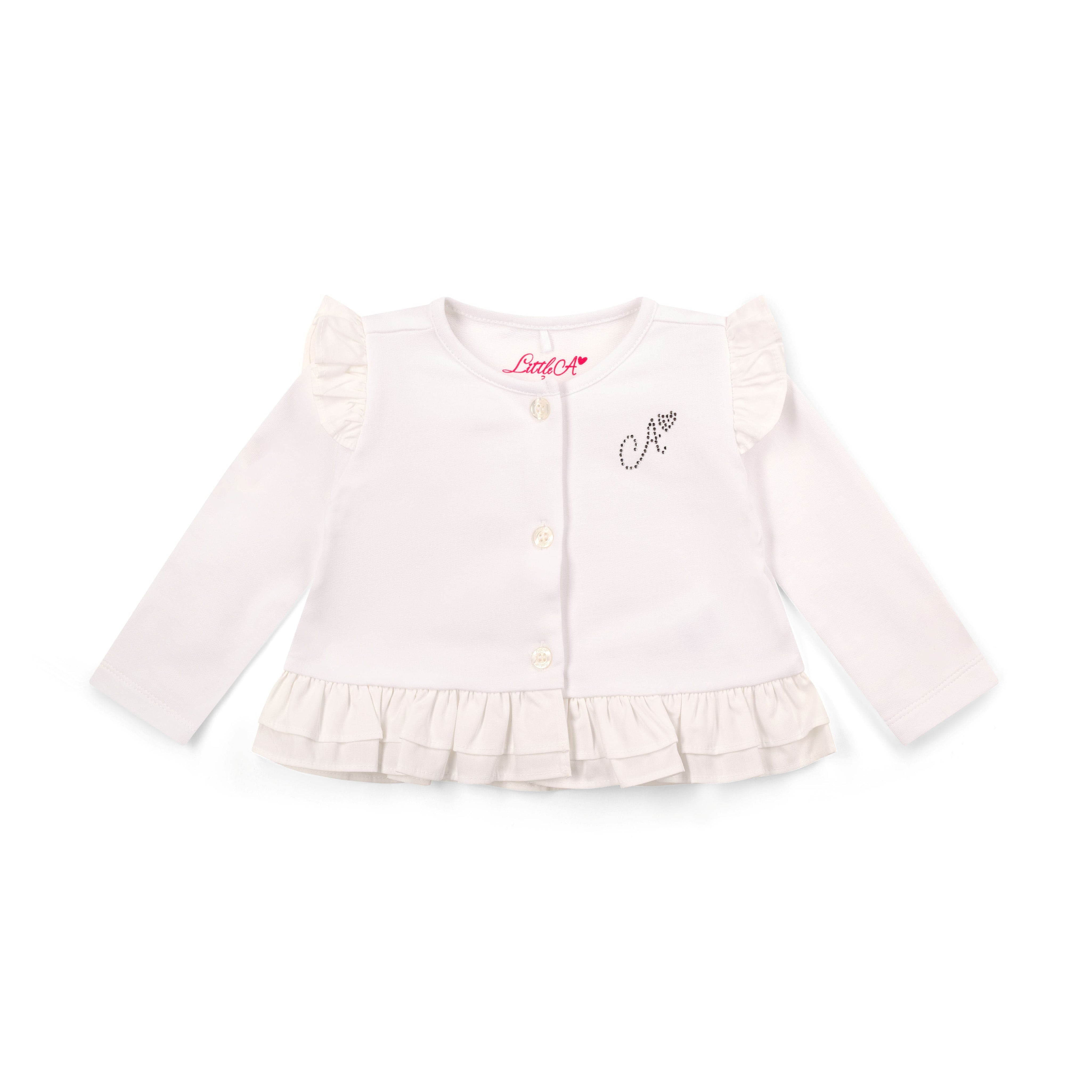 LITTLE A - Cutie Frutti Penny Cardigan - White