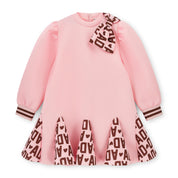 A DEE - Initial Icon Maisie Initial Print Bow Dress - Pink Fairy