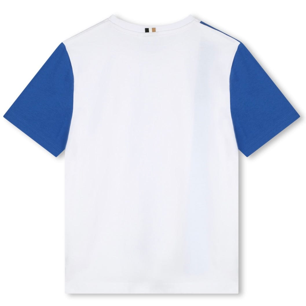 BOSS - Colour Block Logo T Shirt - White